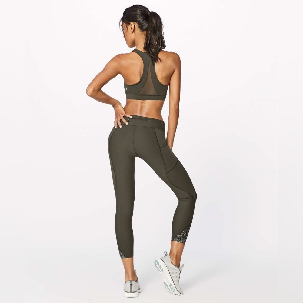 ​Lululemon All The Right Places Ruched Crop 23" - Dark Olive - Size 8